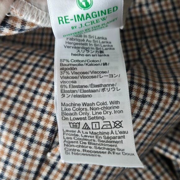 J Cew Crop Flare Pants 14 Tan Gingham Plaid Heritage Career Dress Preppy Trouser - Picture 10 of 14